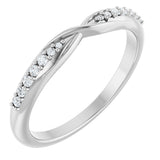 Platinum Round Natural Diamond Accented Criss-Cross Contour Band