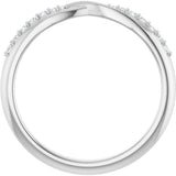 Platinum Round Lab-Grown Diamond Accented Criss-Cross Contour Band - view 2