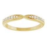 14K Gold Round Lab-Grown Diamond Accented Criss-Cross Contour Band - Yellow Gold - view 3