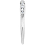 Platinum Round Natural Diamond Accented Criss-Cross Contour Band - view 4