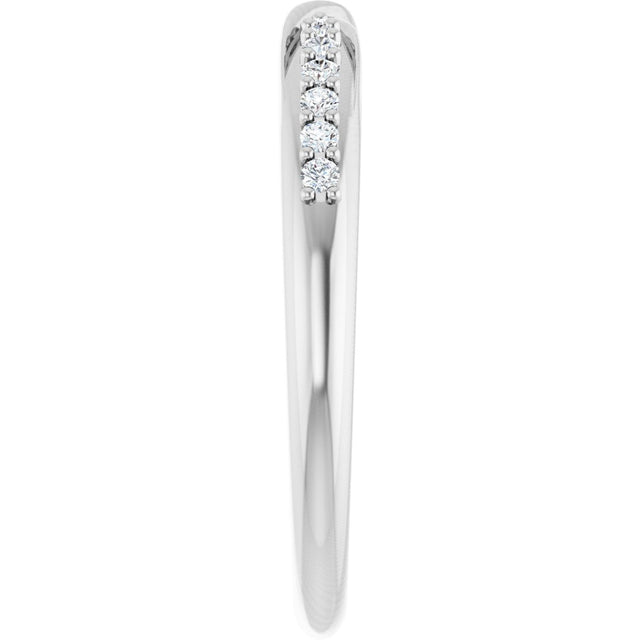 Platinum Round Natural Diamond Accented Criss-Cross Contour Band - view 4