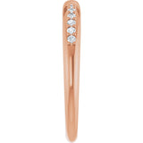 14K Gold Round Lab-Grown Diamond Accented Criss-Cross Contour Band - Rose Gold - view 4