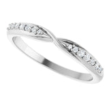 Platinum Round Lab-Grown Diamond Accented Criss-Cross Contour Band - view 5