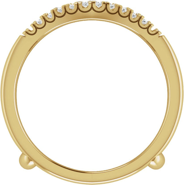 14K Gold Round Lab-Grown Diamond Ring Guard – 2.1mm Stones - Yellow Gold - view 2