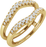 14K Gold Round Natural Diamond Ring Guard – 1.3mm Stones - Yellow Gold