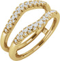 14K Gold Round Lab-Grown Diamond Ring Guard – 2.1mm Stones - Yellow Gold