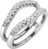 14K Gold Round Lab-Grown Diamond Ring Guard – 2.1mm Stones - White Gold