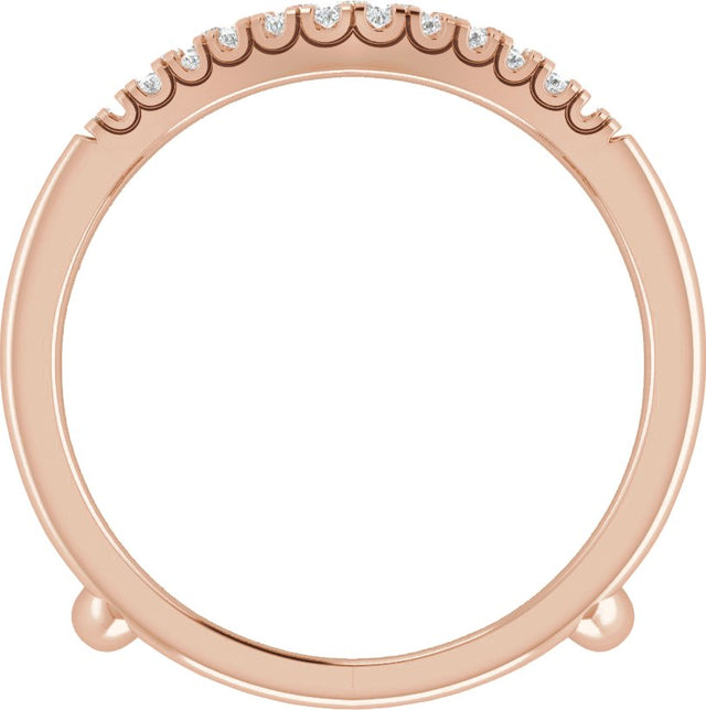 14K Gold Round Lab-Grown Diamond Ring Guard – 2.1mm Stones - Rose Gold - view 2