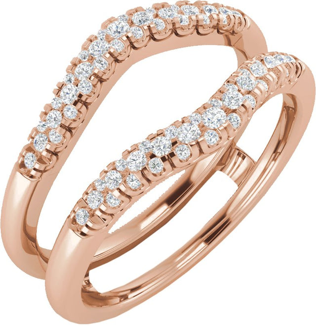 14K Gold Round Lab-Grown Diamond Ring Guard – 2.1mm Stones - Rose Gold