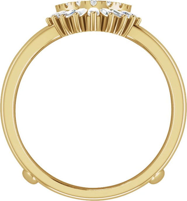 14K Gold Natural Diamond Ring Guard III - Yellow Gold - view 2