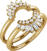 14K Gold Natural Diamond Ring Guard III - Yellow Gold