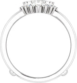14K Gold Natural Diamond Ring Guard III - White Gold - view 2