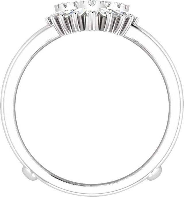 14K Gold Natural Diamond Ring Guard III - White Gold - view 2