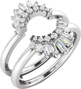 14K Gold Natural Diamond Ring Guard III - White Gold