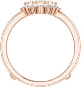 14K Gold Natural Diamond Ring Guard III - Rose Gold - view 2