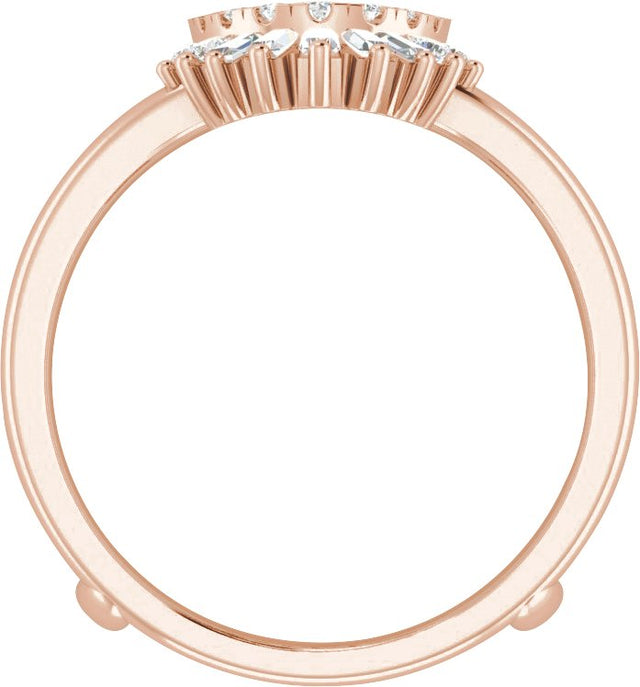 14K Gold Natural Diamond Ring Guard III - Rose Gold - view 2