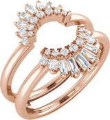 14K Gold Natural Diamond Ring Guard III - Rose Gold