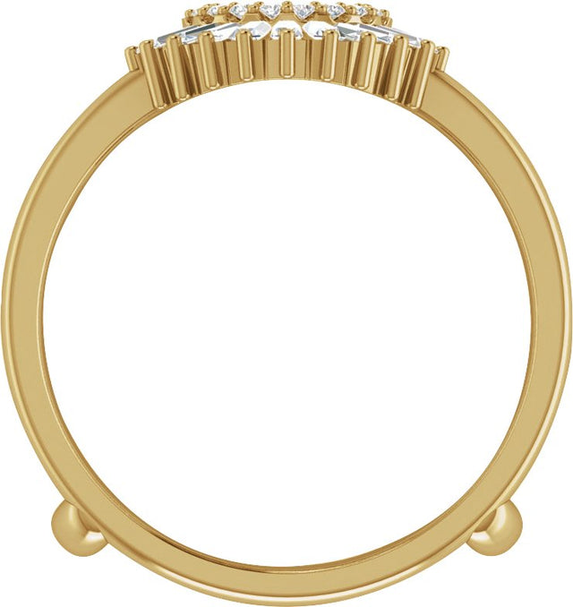 14K Gold Natural Diamond Ring Guard IV - Yellow Gold - view 2