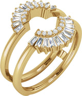 14K Gold Natural Diamond Ring Guard IV - Yellow Gold