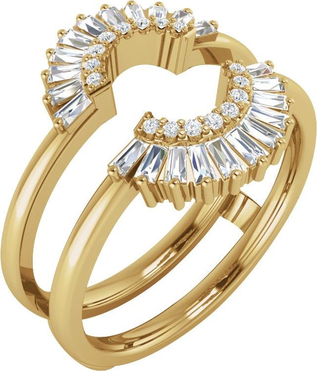 14K Gold Natural Diamond Ring Guard IV - Yellow Gold