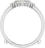 14K Gold Natural Diamond Ring Guard IV - White Gold - view 2