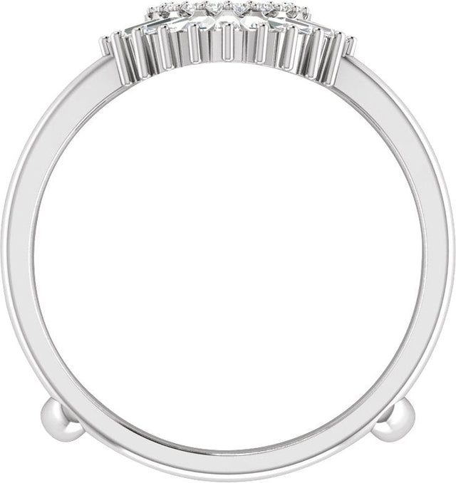 14K Gold Natural Diamond Ring Guard IV - White Gold - view 2