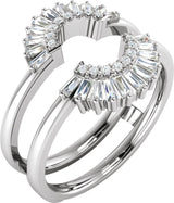 14K Gold Natural Diamond Ring Guard IV - White Gold