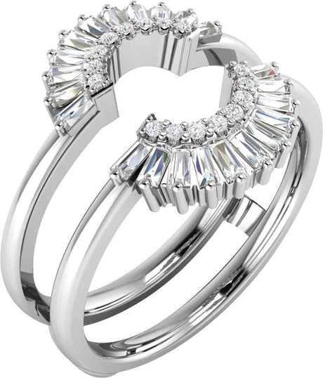 14K Gold Natural Diamond Ring Guard IV - White Gold