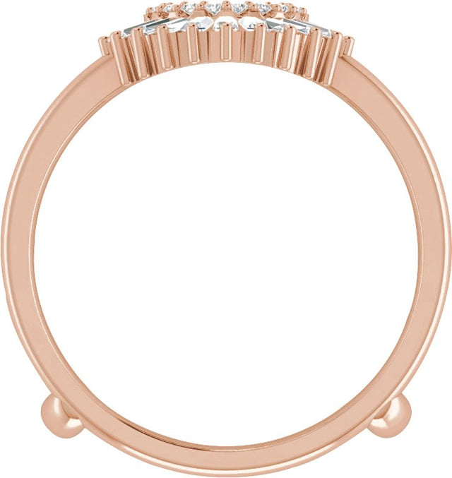 14K Gold Natural Diamond Ring Guard IV - Rose Gold - view 2