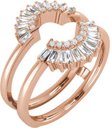 14K Gold Natural Diamond Ring Guard IV - Rose Gold