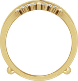 14K Gold Natural Diamond Ring Guard V - Yellow Gold - view 2
