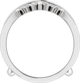 14K Gold Natural Diamond Ring Guard V - White Gold - view 2