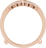 14K Gold Natural Diamond Ring Guard V - Rose Gold - view 2