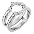 Platinum Round Natural Diamond Ring Guard VI