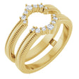 14K Gold Round Lab-Grown Diamond Ring Guard V - Yellow Gold