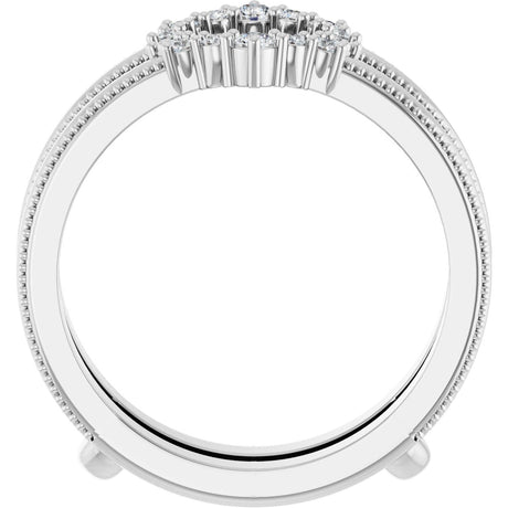 Platinum Round Lab-Grown Diamond Ring Guard V - view 2