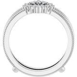 14K Gold Round Lab-Grown Diamond Ring Guard V - White Gold - view 2