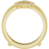 14K Gold Round Lab-Grown Diamond Ring Guard V - Yellow Gold - view 2