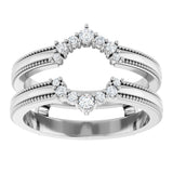 14K Gold Round Lab-Grown Diamond Ring Guard V - White Gold - view 3