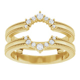 14K Gold Round Lab-Grown Diamond Ring Guard V - Yellow Gold - view 3