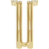 14K Gold Round Natural Diamond Ring Guard VI - Yellow Gold - view 4
