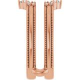 14K Gold Round Natural Diamond Ring Guard VI - Rose Gold - view 4