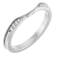 Platinum Round Natural Diamond Milgrain Edge Accented Contour Band III
