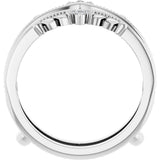 Platinum Round Natural Diamond Accented Milgrain Ring Guard - view 2