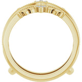 14K Gold Round Natural Diamond Accented Milgrain Ring Guard - Yellow Gold - view 2