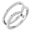 Platinum Round Natural Diamond Ring Guard VII