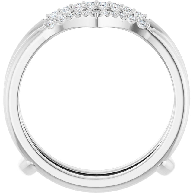 Platinum Round Lab-Grown Diamond Ring Guard – 1.3mm Stones - view 2