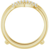 14K Gold Round Natural Diamond Ring Guard VII - Yellow Gold - view 2