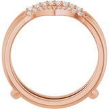 14K Gold Round Natural Diamond Ring Guard VII - Rose Gold - view 2