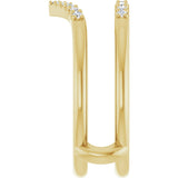 14K Gold Round Natural Diamond Ring Guard VII - Yellow Gold - view 4